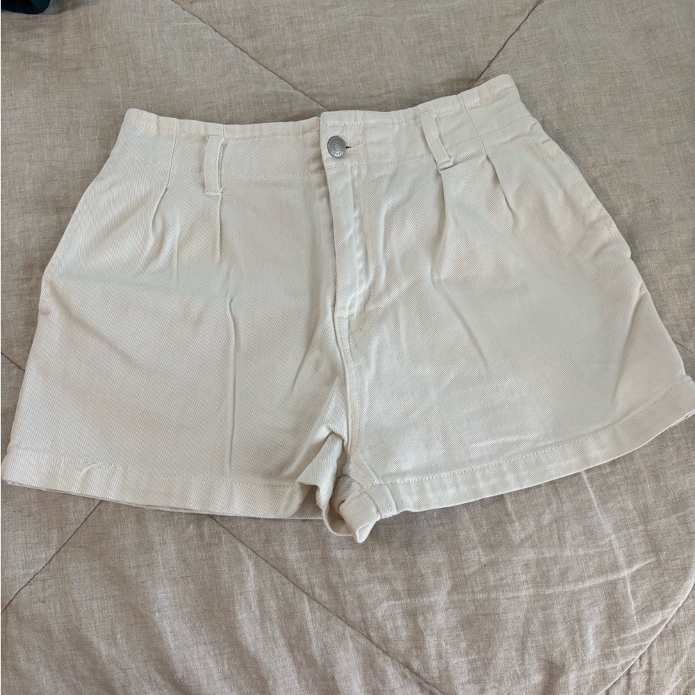 Forever 21 High Waist Cream Shorts